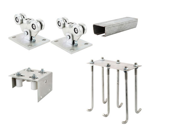 Hardware de la puerta deslizante 8 ruedas 5 equipos voladizos del oro plateado al aire libre del hardware de la puerta deslizante de las ruedas