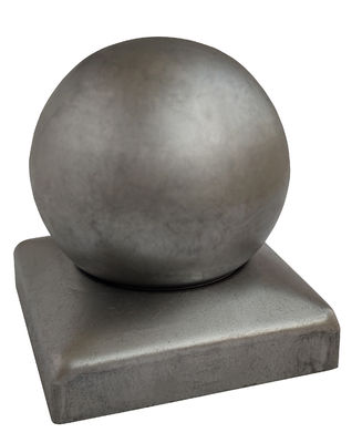 bola de Post Caps With de la cerca de 80x80m m alrededor del acero blanco superior galvanizado   Decorativo
