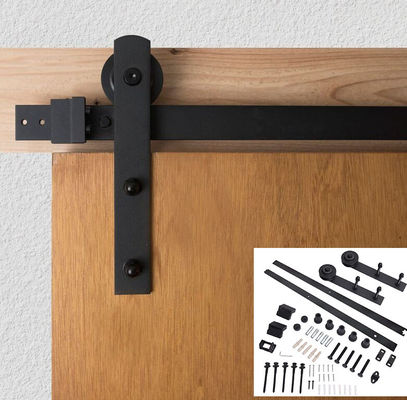 Formo la pista negra Kit For Single Door del hardware de la puerta de granero