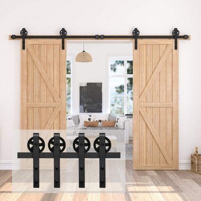 6 pies de los 8ft de desplazamiento liso del resbalador negro del diseño ultra reservado   equipos del hardware de la puerta de granero