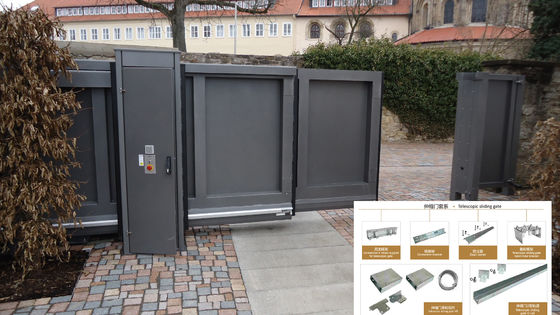 Equipos telescópicos de acero automáticos del hardware del motor del abrelatas de la puerta de desplazamiento