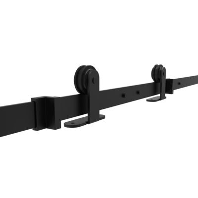Accesorios para puertas de granero de 8.8 pies Juego de rieles para puertas con correa delantera dorada moderna