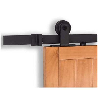 Accesorios para puertas de granero de 8.8 pies Juego de rieles para puertas con correa delantera dorada moderna
