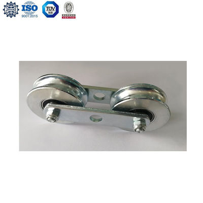 ISO9001 galvanizó la polea de la carretilla del rodillo del cablecarril del plátano con las cadenas para la granja del plátano