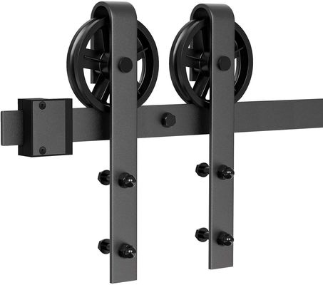 2,25 negro de desplazamiento del hardware de la puerta de granero del granero de la puerta del doble de montaje en el techo grueso del hardware los 8ft