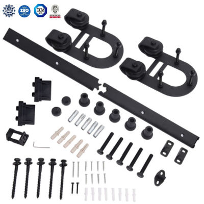 2,25 negro de desplazamiento del hardware de la puerta de granero del granero de la puerta del doble de montaje en el techo grueso del hardware los 8ft