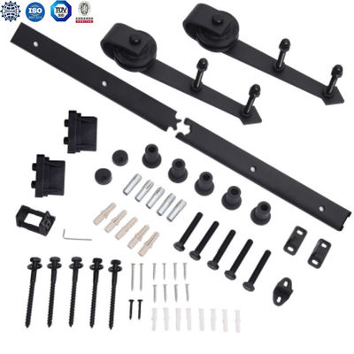 2,25 negro de desplazamiento del hardware de la puerta de granero del granero de la puerta del doble de montaje en el techo grueso del hardware los 8ft