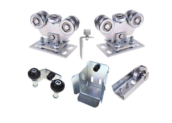 Cubra con cinc la rueda voladiza de desplazamiento de acero ajustable de plata de la puerta con 5 el cartucho 126m m