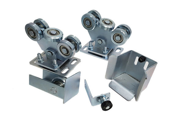 Cubra con cinc la rueda voladiza de desplazamiento de acero ajustable de plata de la puerta con 5 el cartucho 126m m