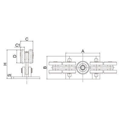 La rueda voladiza 80x80 del equipo 9 de la puerta de diapositiva del hierro de la alambrada resistente de la plata perfiló la pista 68m m