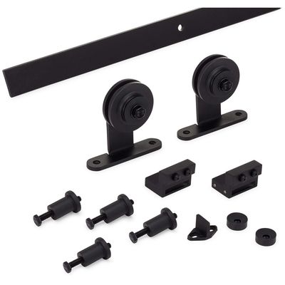 8 pies los 6ft 7 pies de los 4ft de granero de la puerta del hardware de Kit Wooden Door Black Metal de polvo doble del hierro