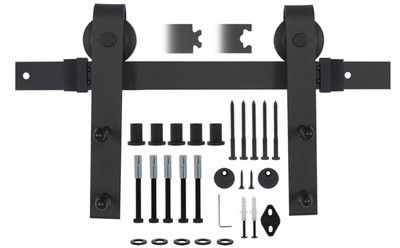 8 pies los 6ft 7 pies de los 4ft de granero de la puerta del hardware de Kit Wooden Door Black Metal de polvo doble del hierro