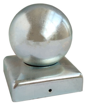 bola de Post Caps With de la cerca de 80x80m m alrededor del acero blanco superior galvanizado   Decorativo