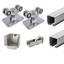 EQUIPO completo plateado cinc plateado del oro para el sistema voladizo de la puerta de 5 ruedas para las puertas medias