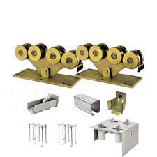 EQUIPO completo plateado cinc plateado del oro para el sistema voladizo de la puerta de 5 ruedas para las puertas medias
