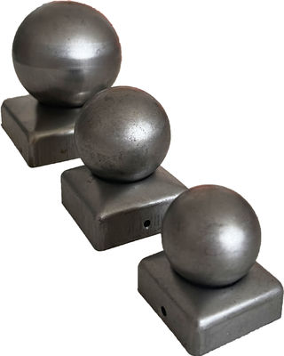 bola de Post Caps With de la cerca de 80x80m m alrededor del acero blanco superior galvanizado   Decorativo