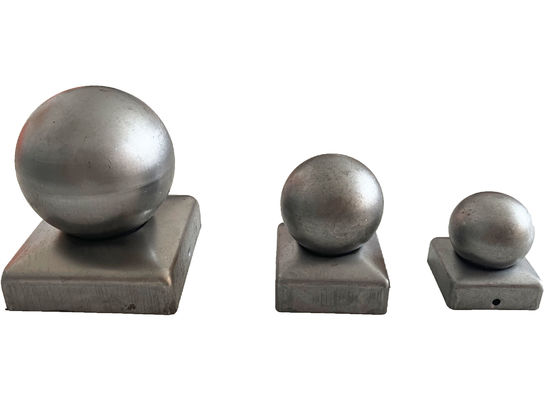bola de Post Caps With de la cerca de 80x80m m alrededor del acero blanco superior galvanizado   Decorativo