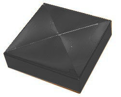 Hierro labrado cerca cuadrada Post Caps del metal de 3 pulgadas triángulo negro del metal del oro de 1-3/8”