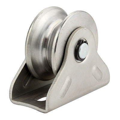 La rueda de acero inoxidable 4&quot; 101.6m m U y V de la puerta de desplazamiento acanala los transportes dobles