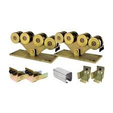 Para el cinc plateado del oro del sistema voladizo de la puerta de 5 ruedas EQUIPO completo plateado para las puertas medias