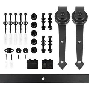 flecha de acero de desplazamiento resistente de Kit System los 6.6ft del carril de la pista del hardware de la puerta de armario 80kg