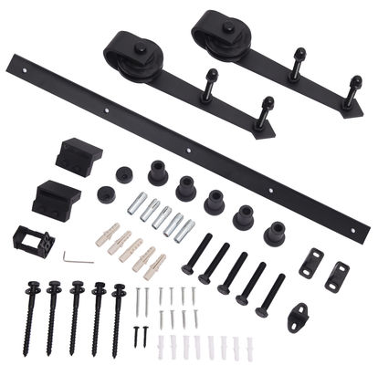 flecha de acero de desplazamiento resistente de Kit System los 6.6ft del carril de la pista del hardware de la puerta de armario 80kg