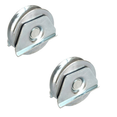 el abrelatas automático de la puerta de los 4in rueda la rueda de acero del rodillo de la puerta del surco de U con las placas dobles alrededor