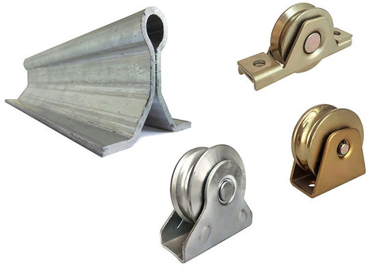 Perno del piso del metal abajo del hardware de la pista de la puerta de desplazamiento y del surco integrado ruedas de la forma de U