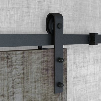 Hardware interior doble Kit Matte Black Wall Mounted de la puerta de granero
