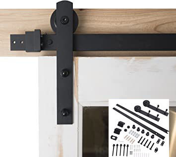 Formo la pista negra Kit For Single Door del hardware de la puerta de granero