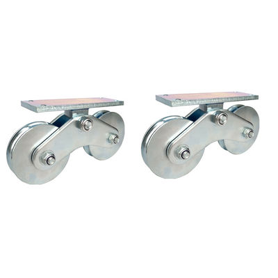 3 pulgadas de desplazamiento de rueda resistente V de la puerta acanalan el acero inoxidable