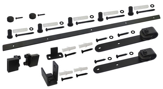 Gabinete Mini Barn Door Hardware Kit de la puerta doble los 8ft el 10ft negro