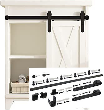 suspensión de la forma de los 5Ft Mini Single Barn Door Hardware Kit Classic Strap J