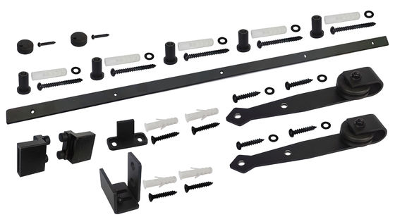 Polvo de acero sólido de Mini Barn Door Hardware Black cubierto