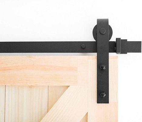 J forma el vintage básico que resbala el equipo del hardware de la puerta de granero 6 pies de negro de la obra clásica rústico