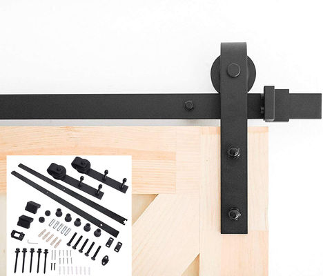 J forma el vintage básico que resbala el equipo del hardware de la puerta de granero 6 pies de negro de la obra clásica rústico
