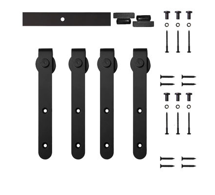 Gabinete revestido Mini Barn Door Hardware Kit del polvo negro para la puerta doble