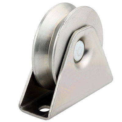 Cubra con cinc la rueda plateada V de la puerta de desplazamiento acanaló con el soporte interno doble