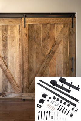 Equipo negro del rodillo de la pista del hardware de la puerta de Matte Classic Design Single Barn