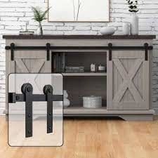 mini equipos revestidos estupendos del hardware de la puerta de granero del polvo negro 6-Foot
