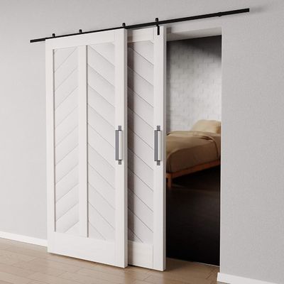 Innovador por el diseño - paquete de desplazamiento del hardware de la puerta de granero de los 8ft (rueda que habla) - ultra reservada, opción del diseñador, todas las piezas