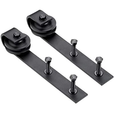 Forma de desplazamiento del equipo J del hardware de la puerta de granero del vintage básico rústico negro