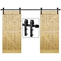 Una pieza del hardware de la puerta de granero de puente del soporte de la pared 4-8.2 pies de acero del negro