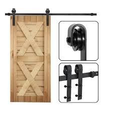 Hardware clásico de la puerta de granero de la forma de J 6,6 pies del negro de acero de carbono