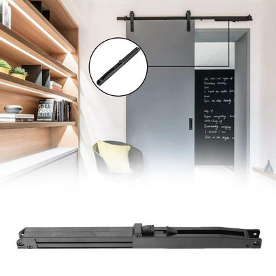 Desplazamiento del hardware cercano suave Kit Black de la puerta de granero del balanceo de la correa