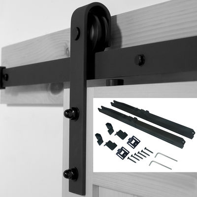 Desplazamiento del hardware cercano suave Kit Black de la puerta de granero del balanceo de la correa